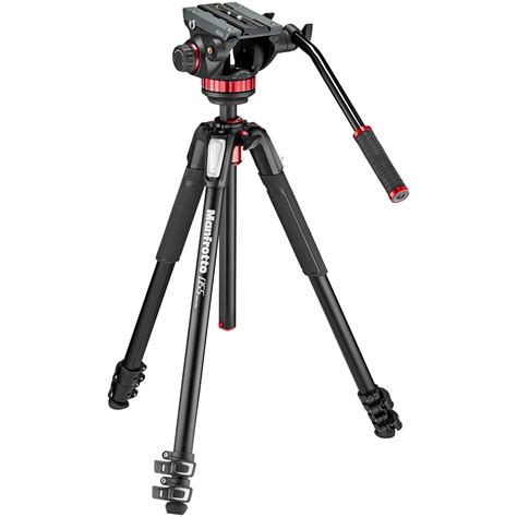 Manfrotto 055 Series 72 3 Section Aluminum Tripod With Mvh502ah Video