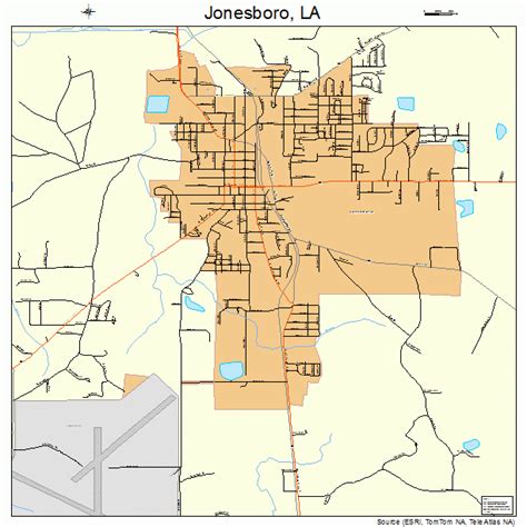 Jonesboro Louisiana Street Map 2238670