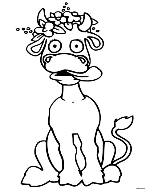 Coloriage Vache Drole Rigolo Dessin Vache à imprimer