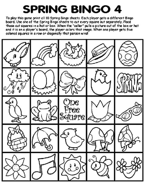 Write the vocabulary anywhere in the halloween bingo cards. Spring Bingo 4 Coloring Page | crayola.com