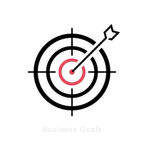Premium Vector Target Line Icon With Arrow Goal Concept Marketing