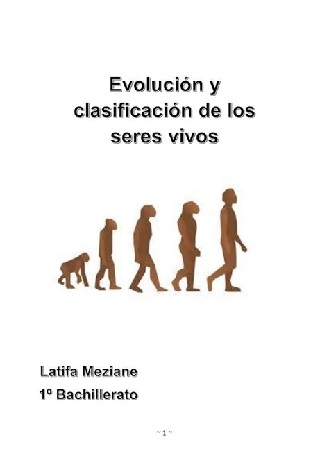 Evolución Y Clasificación De Los Seres Vivos