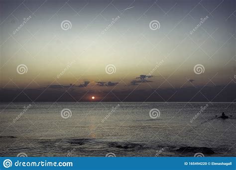 See Night Landscape With Moonlight Path On The Water Stock Photo