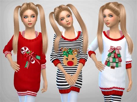 Sims 4 Ccs The Best Girls Christmas Jumpers By Sweetdreamszzzzz