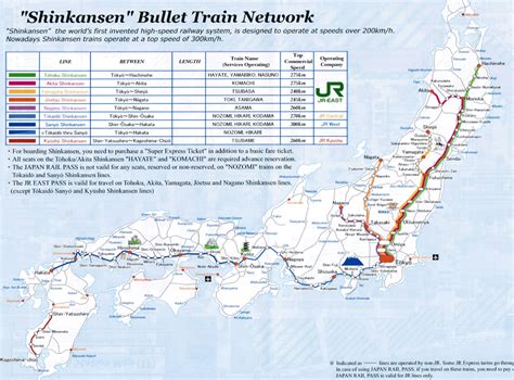 Japan Bullet Train Map Tokyo Train Maps