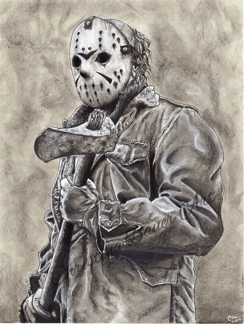 Jason Vorhees Friday The 13th Drawing Original