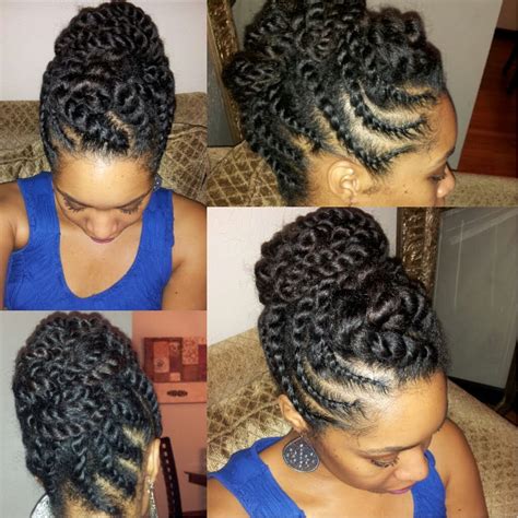 Natural Hair Twist Styles Flat Twists Updo Two Year Natural Hair