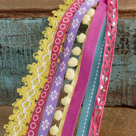 Assorted Bright Trim Ribbon And Trims Craft Supplies