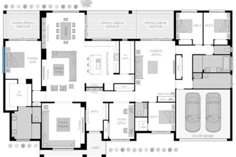2d colour floor plan for a building company palm cove qld. Floor Plan Friday: U-shaped 5 bedroom family home | House ...