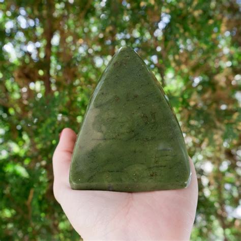 Green Jade Pyramid Pound Natural Nephrite Jade Pyramid Green