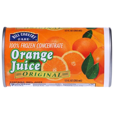 Hill Country Fare Frozen Original 100 Orange Juice Shop Juice