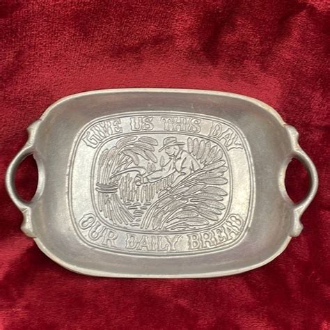 sexton dining vintage sexton give us this day our daily bread 972 pewter tray collectible