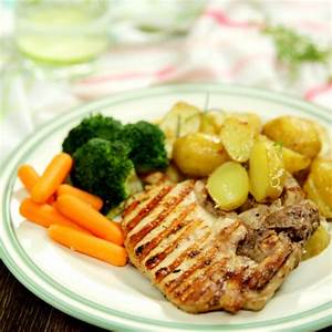 Grilled Pork Chops With Oven Baked New Potatoes