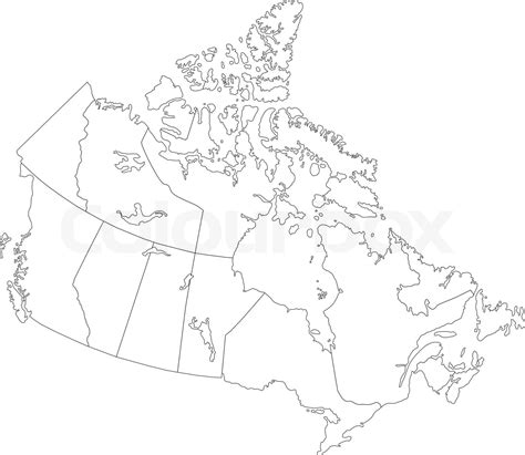Outline Canada Map Stock Vector Colourbox