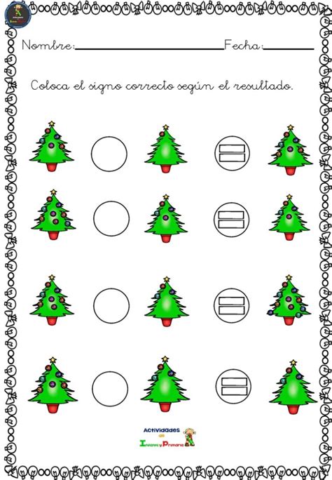 Fichas Matemáticas Para Infantil Motivos Navidad