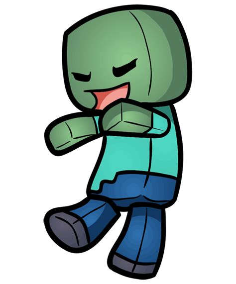 How To Draw A Chibi Zombie From Minecraft Easy Step By Step