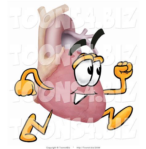 Illustration Of A Cartoon Human Heart Mascot Running By Toons4biz 2098