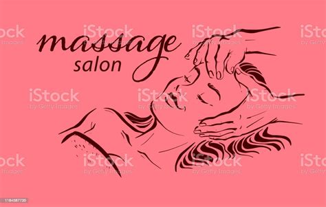 Human Hands Massaging Beautiful Lady Model Laying Stock Illustration Download Image Now