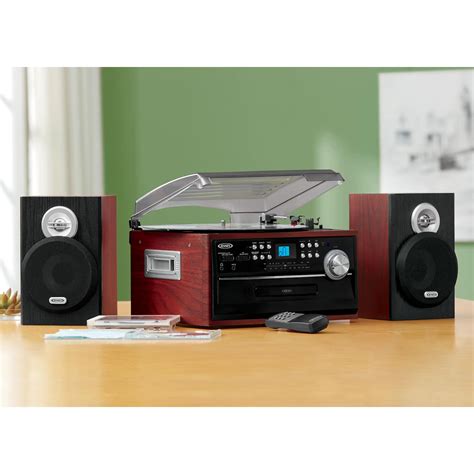 Jensen 3 Speed Stereo Turntable With Cd Cassette And Amfm Radio
