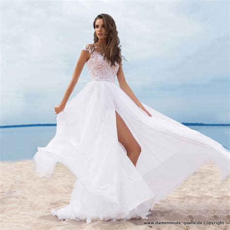 Kleider 2024 Langes Chiffon Sommerkleid Elegant In Weiß Damenmode