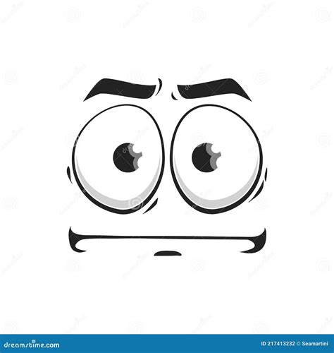 Cartoon Face Vector Emoji With Goggle Round Eyes Stock Vector