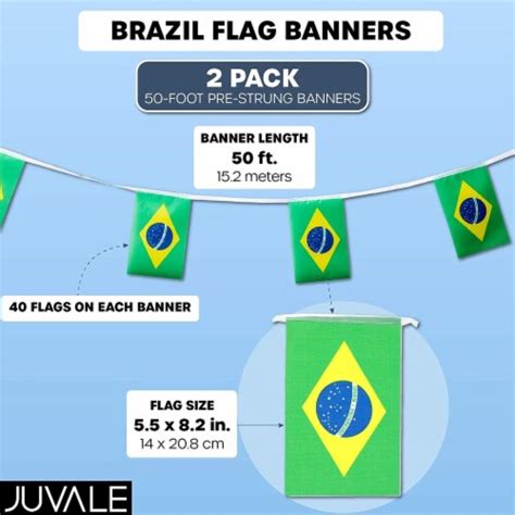 Juvale Brazil Flag Banners 100 Ft 80 Flags Pack Kroger