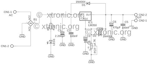 Adjustable Voltage Regulator Schematic