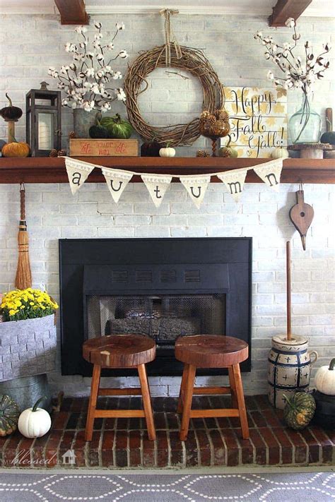 30 Amazing Fall Decorating Ideas For Your Fireplace Mantel