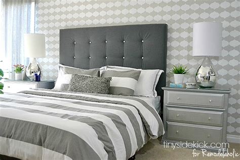 I receive a small commission at no cost to you when you click or make a purchase using my link. Remodelaholic | DIY Tufted Upholstered Headboard Tutorial