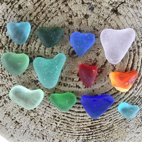 Sea Glass Hearts Sea Glass Sea Glass Beach Sea Glass Art