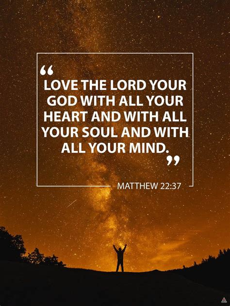 Matthew 22 37 Poster Love God With All Your Heart Bible Verse Quote Wall Art 18x24