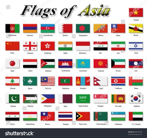 flags asia stock illustration 88610398 shutterstock