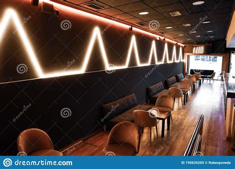 Empty Nightclub With Neon Lights Editorial Image Image Of Amber