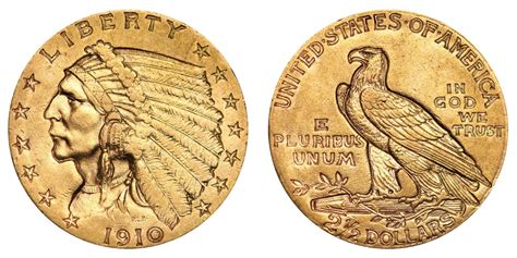 1910 Indian Head Gold 250 Quarter Eagle Early Gold Coins Coin Value