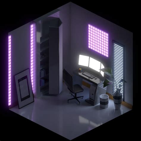 3d Model Interior Isometric Lowpoly Room Vr Ar Low Poly Cgtrader