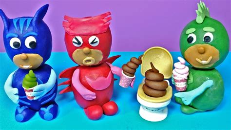 Pj Masks Play Doh Ice Cream Toilet Episode Compilation In English Youtube