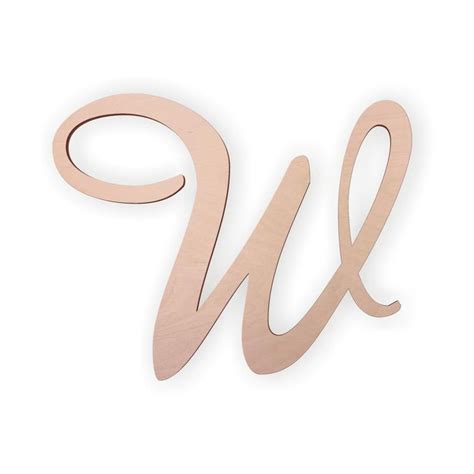 Wooden Monogram Letter W Large Or Small Unfinished Cursive Etsy