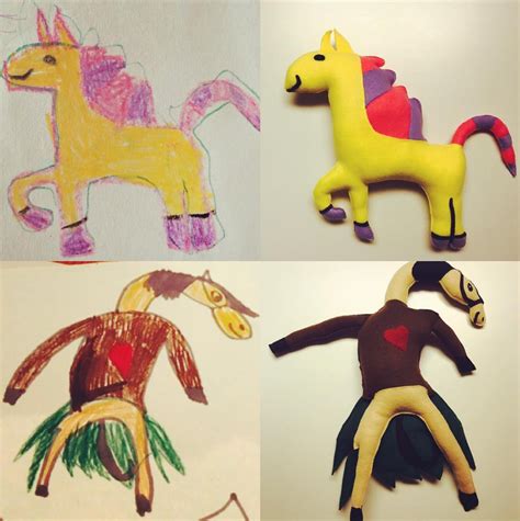 Make drawing into stuffed animal. Drawing into a stuffed animal | Custom stuffed animal, Animals, Dinosaur stuffed animal