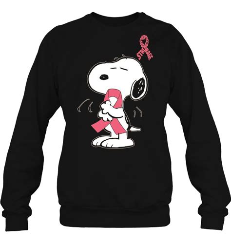 Strength Hope Courage Snoopy Breast Cancer Shirt Teeherivar