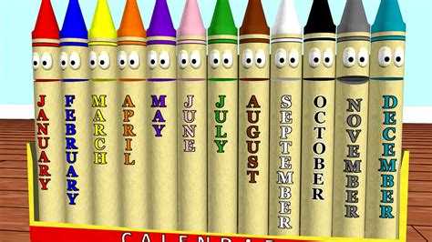 Calendar Crayons Teach Months Of The Year Youtube