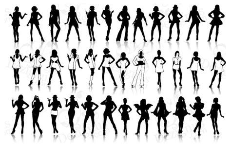 Free Vectors Sexy Girls Silhouettes