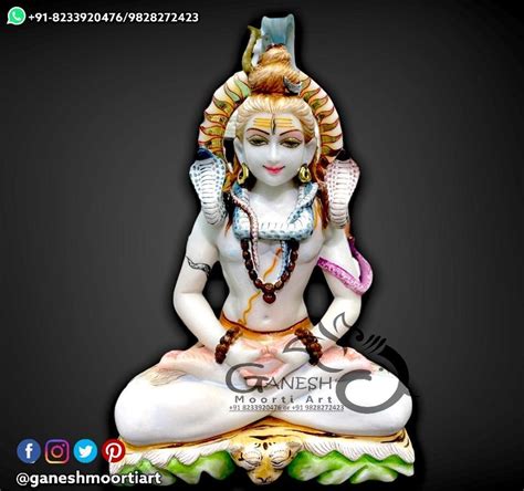 Hindu White Shiva Meditating Marble Statue For Worship At Rs 21000 In