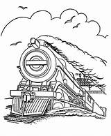 Coloring Train Printable Steam Engine Ecoloringpage Railroad Locomotive sketch template
