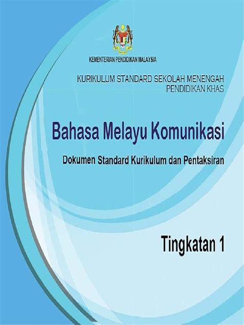 Dskp Kssm Pendidikan Khas Bahasa Melayu Komunikasi Tingkatan 1 Pdf
