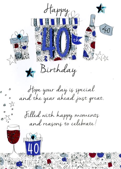 Male 40th Birthday Greeting Card Cards Love Kates