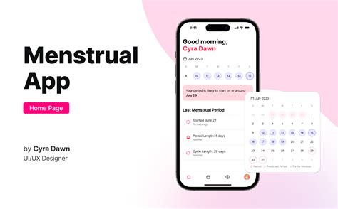 Menstrual App Home Page Design 2023 Figma Community