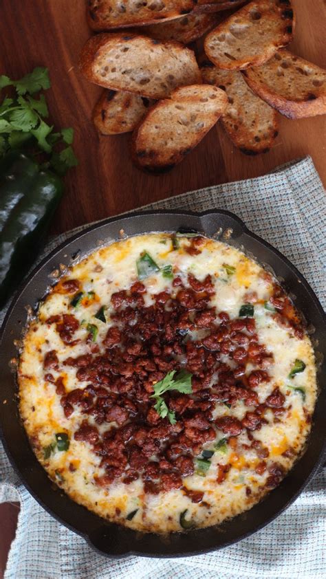 It's a warm cheese dip, a fondue of sorts, made with a combination of several cheeses, spicy chorizo. Chorizo Queso Fundido | Recipe | Fundido recipe, Queso ...