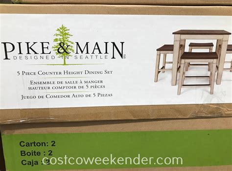 Pike And Main 5 Piece Counter Height Dining Set Costco Weekender