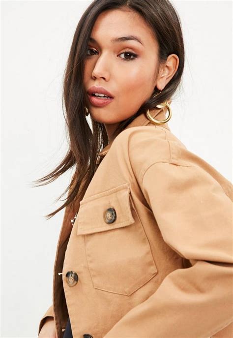 Petite Brown Cropped Trucker Jacket Missguided Ireland