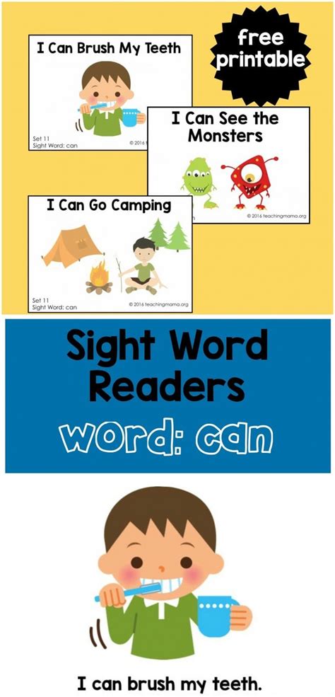 Free Printables For The Sight Word Can